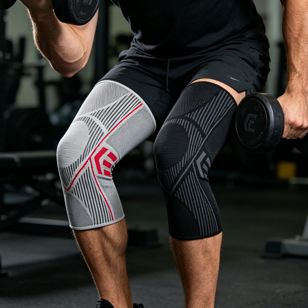 Compression Sleeve Calf - Anti Slip Silicone Knee Brace, Compression