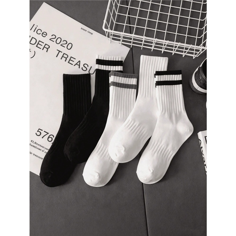 5-Pack Men's Striped Crew Sock - Cotton Crew Sock Pack avaliação e preço