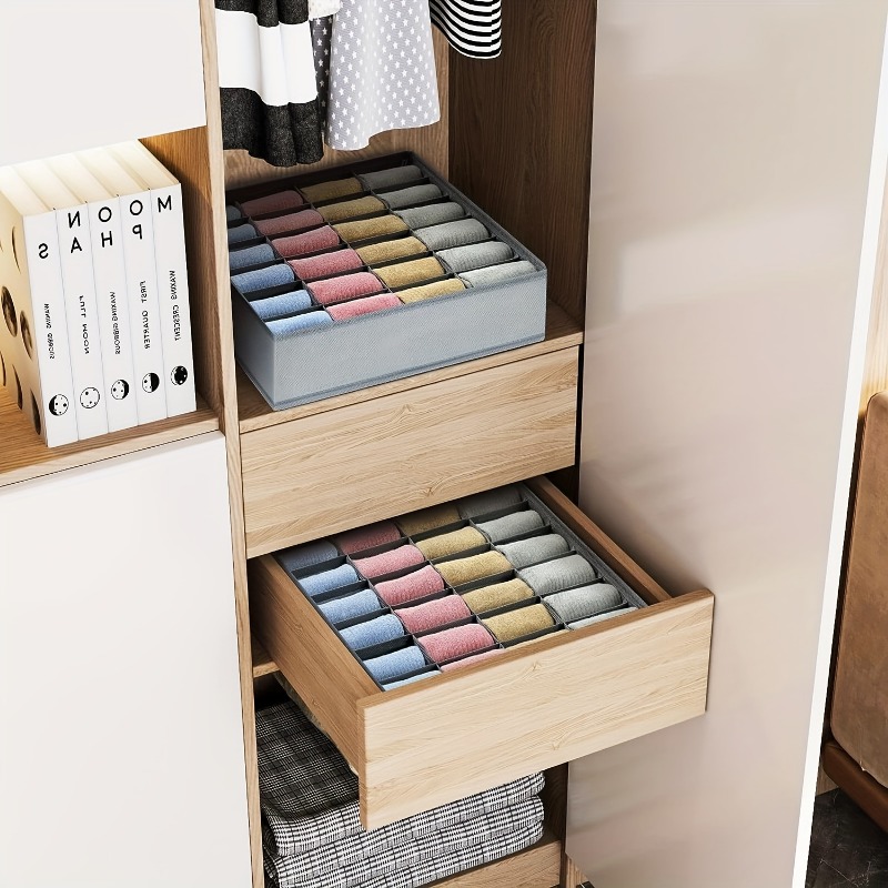 2Pcs 24-Compartment Fabric Soc - Sock Organizer Tray avaliação e preço
