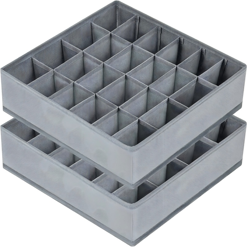 24 Grid Foldable Storage Organ - Sock Organizer Tray avaliação e preço