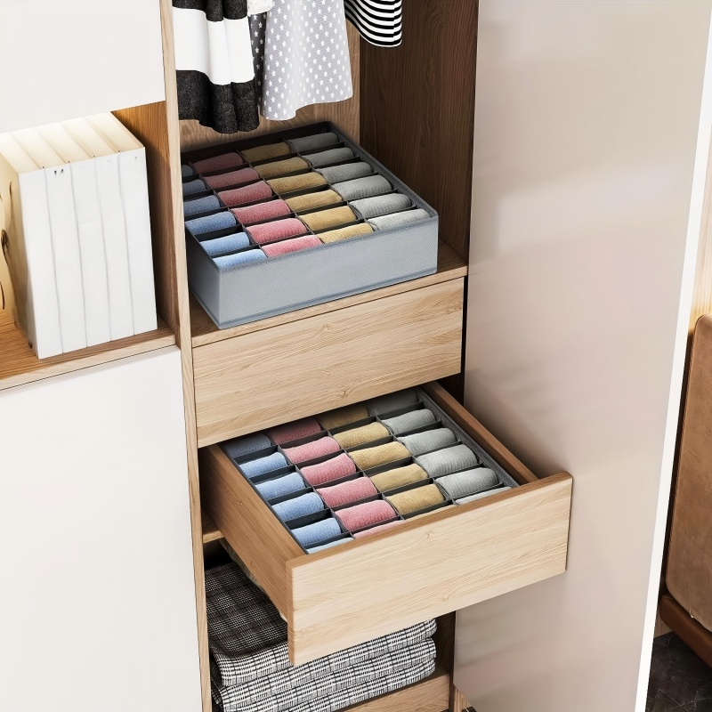 24 Grid Foldable Storage Organ - Sock Organizer Tray avaliação e preço