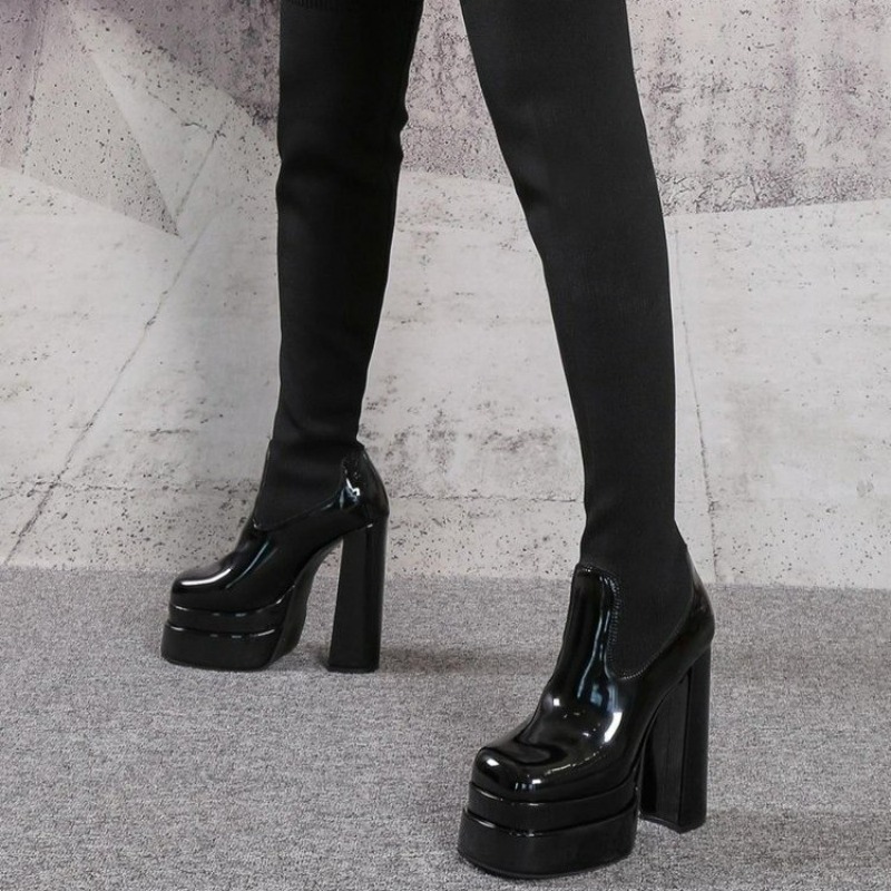 Women Boots Platform Over The  - Knee High Sock Women avaliação e preço