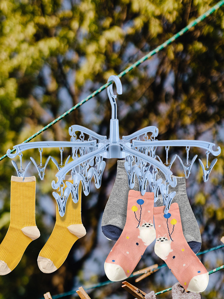 24 Clips Folding Clothes Dryer - Sock Organizer Tray avaliação e preço