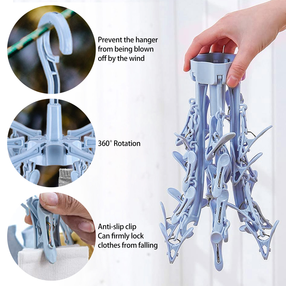 24 Clips Folding Clothes Dryer - Sock Organizer Tray avaliação e preço