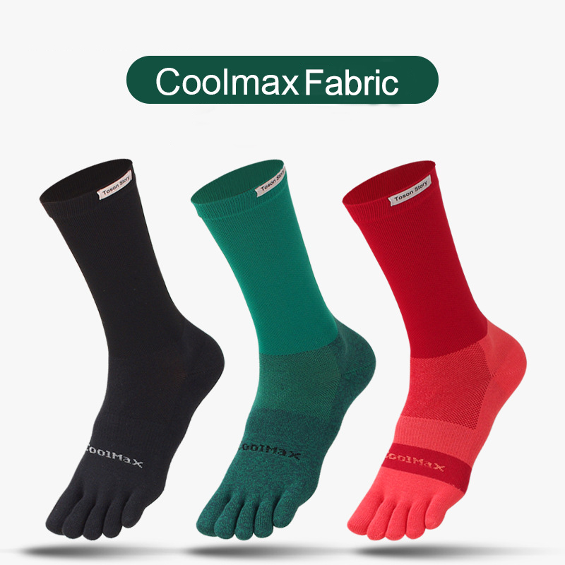 1/5 Pairs Men's High Crew Five - Toe Sock Split avaliação e preço
