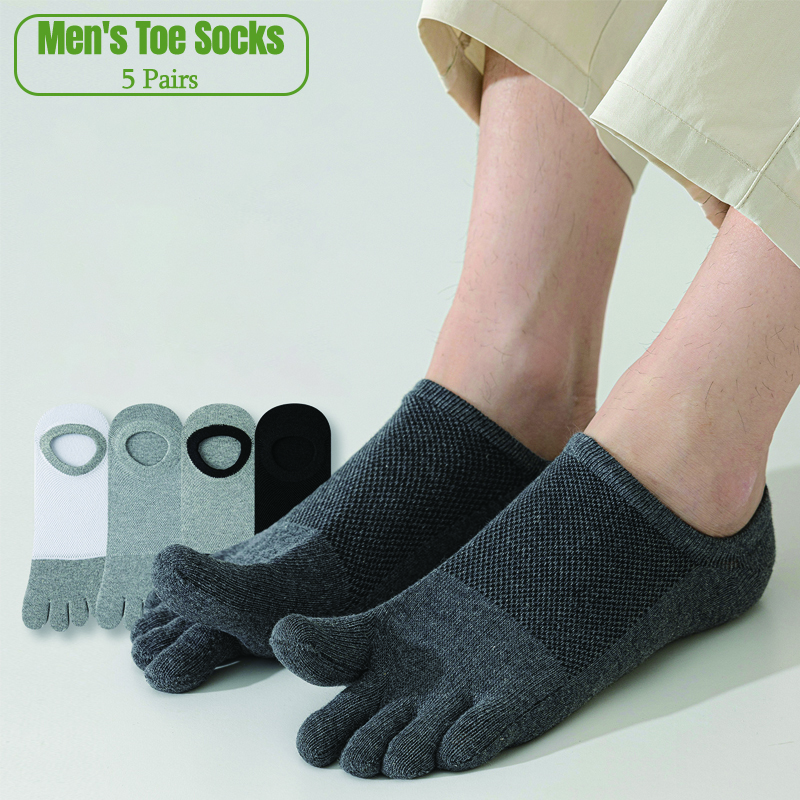 5 Pairs Men's No Show Toe Sock - Toe Sock Split avaliação e preço