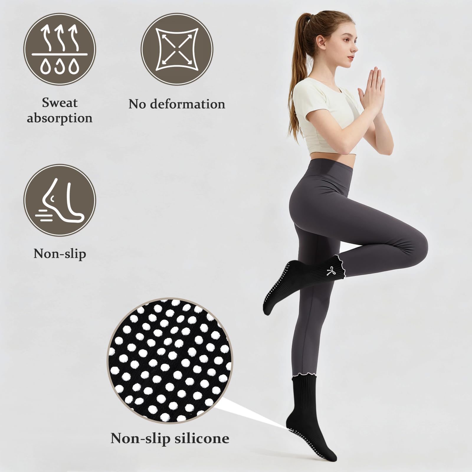 3 pairs of anti-slip grip Pila - No Show Sock Women avaliação e preço