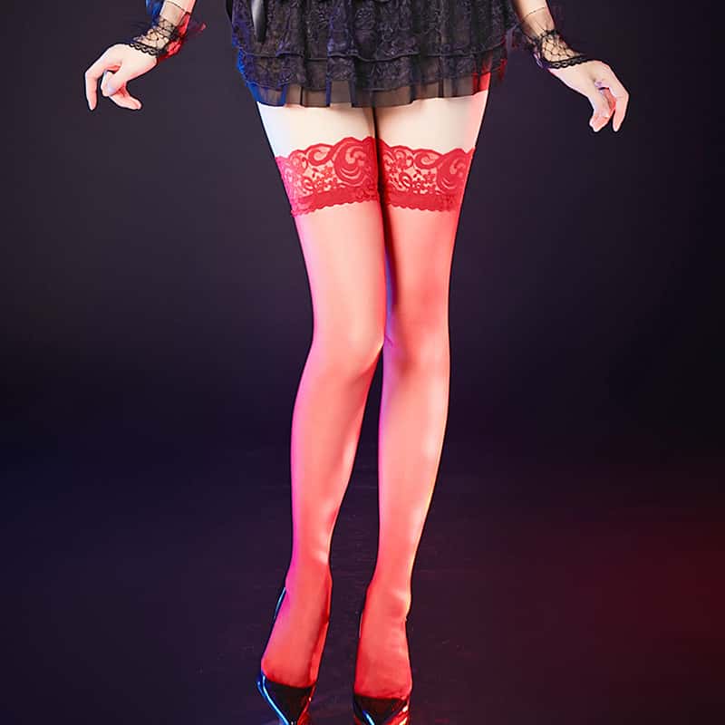 Thigh High Stripe Lace Stockin - Thigh High Sock Stay Up avaliação e preço