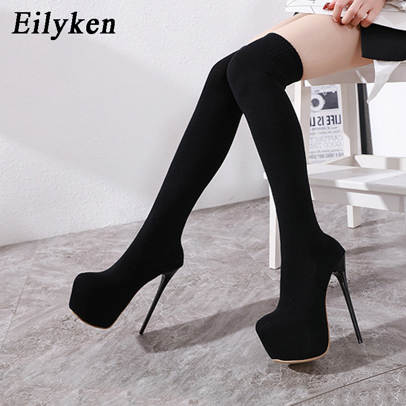 Eilyken 17CM Platform Heels Wo - Knee High Sock Women avaliação e preço