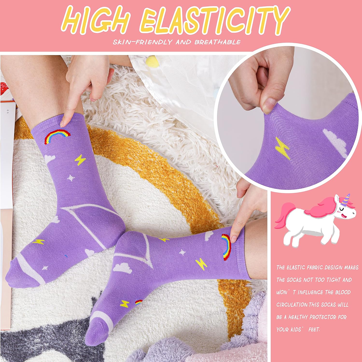 Unicorn Socks Gifts for Girls  - Silk Sock Bamboo avaliação e preço