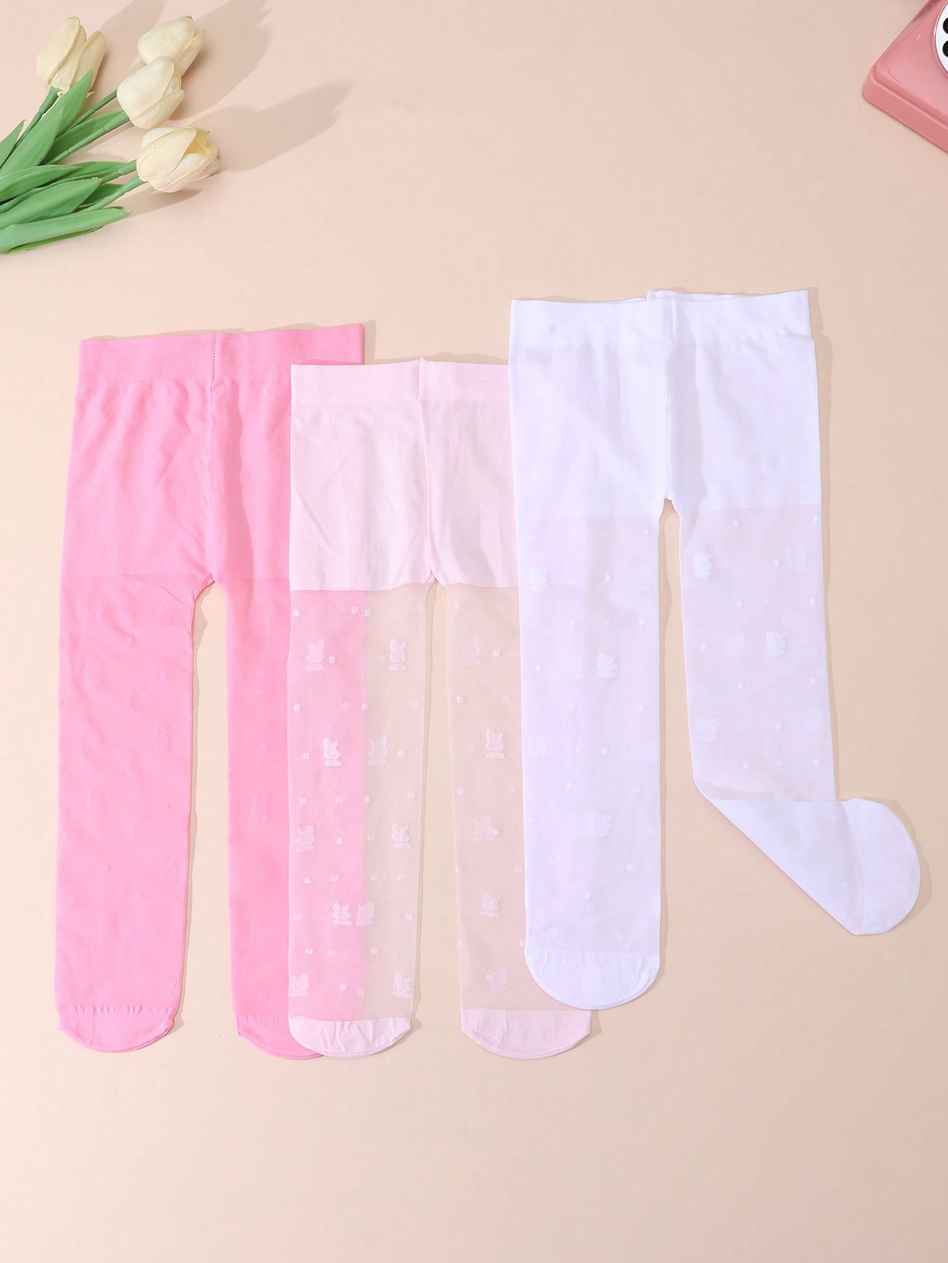 3Pack Girls Rabbit Print Tight - Tights Pantyhose Sheer avaliação e preço