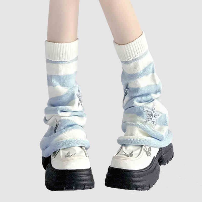 Y2K Striped Leg Warmers Star R - Boot Sock Slouchy avaliação e preço