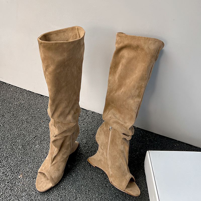 AIYKAZYSDL Strange Wedge Heel  - Boot Sock Slouchy avaliação e preço