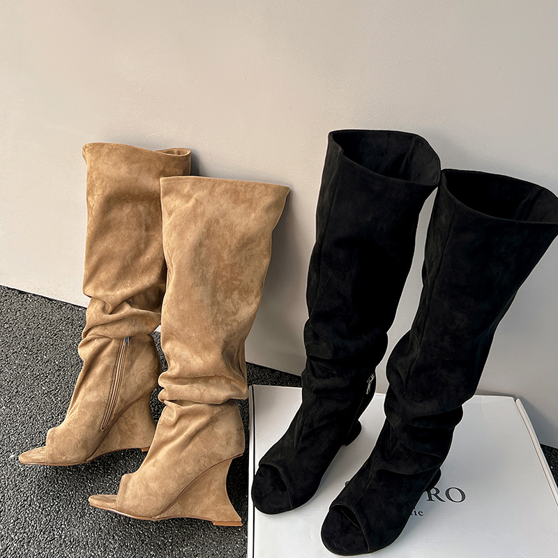 AIYKAZYSDL Strange Wedge Heel  - Boot Sock Slouchy avaliação e preço