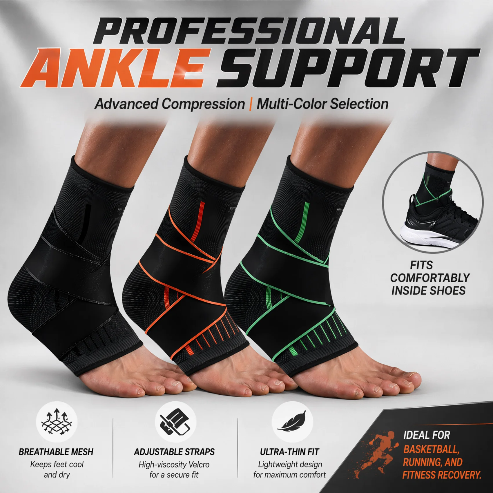 Breathable Compression Ankle B - Ankle Brace Sock avaliação e preço