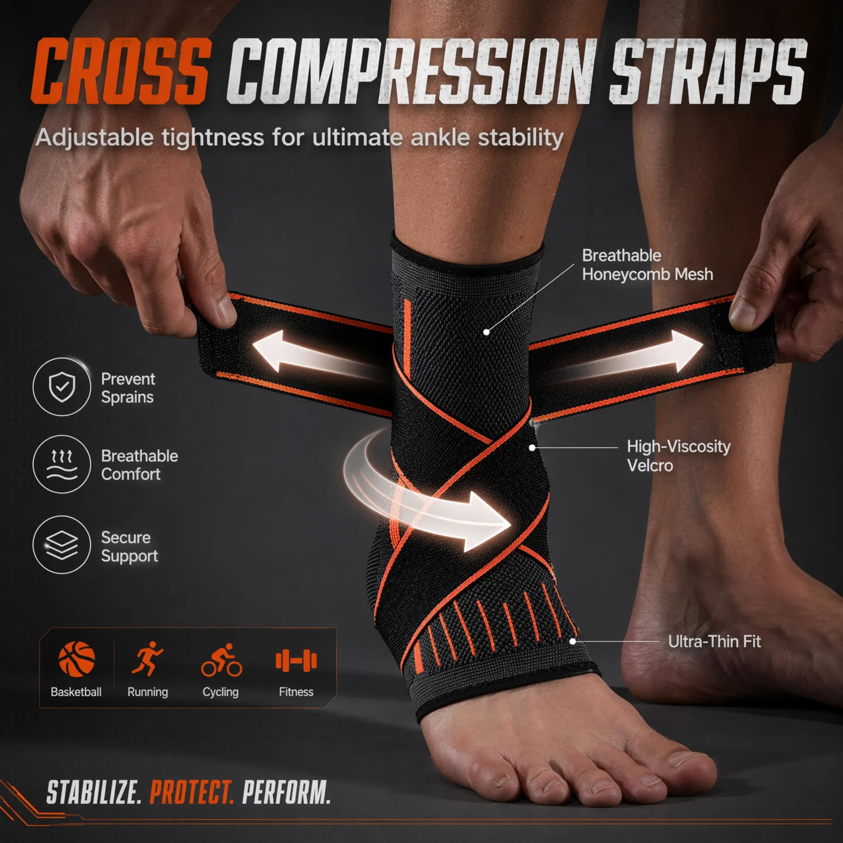 Breathable Compression Ankle B - Ankle Brace Sock avaliação e preço