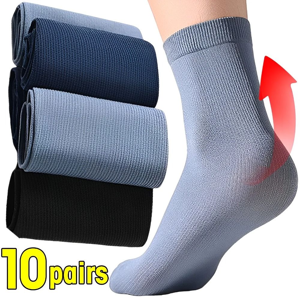10pairs Casual Breathable Men  - Silk Sock Bamboo avaliação e preço