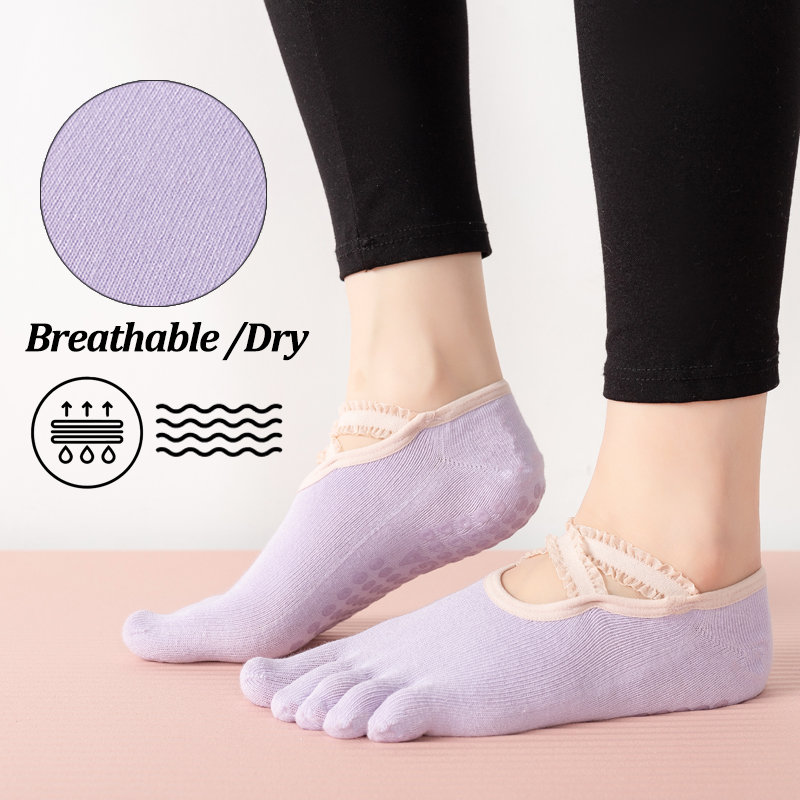 Ladies Non-Slip Pilates Socks  - Grip Sock Yoga avaliação e preço