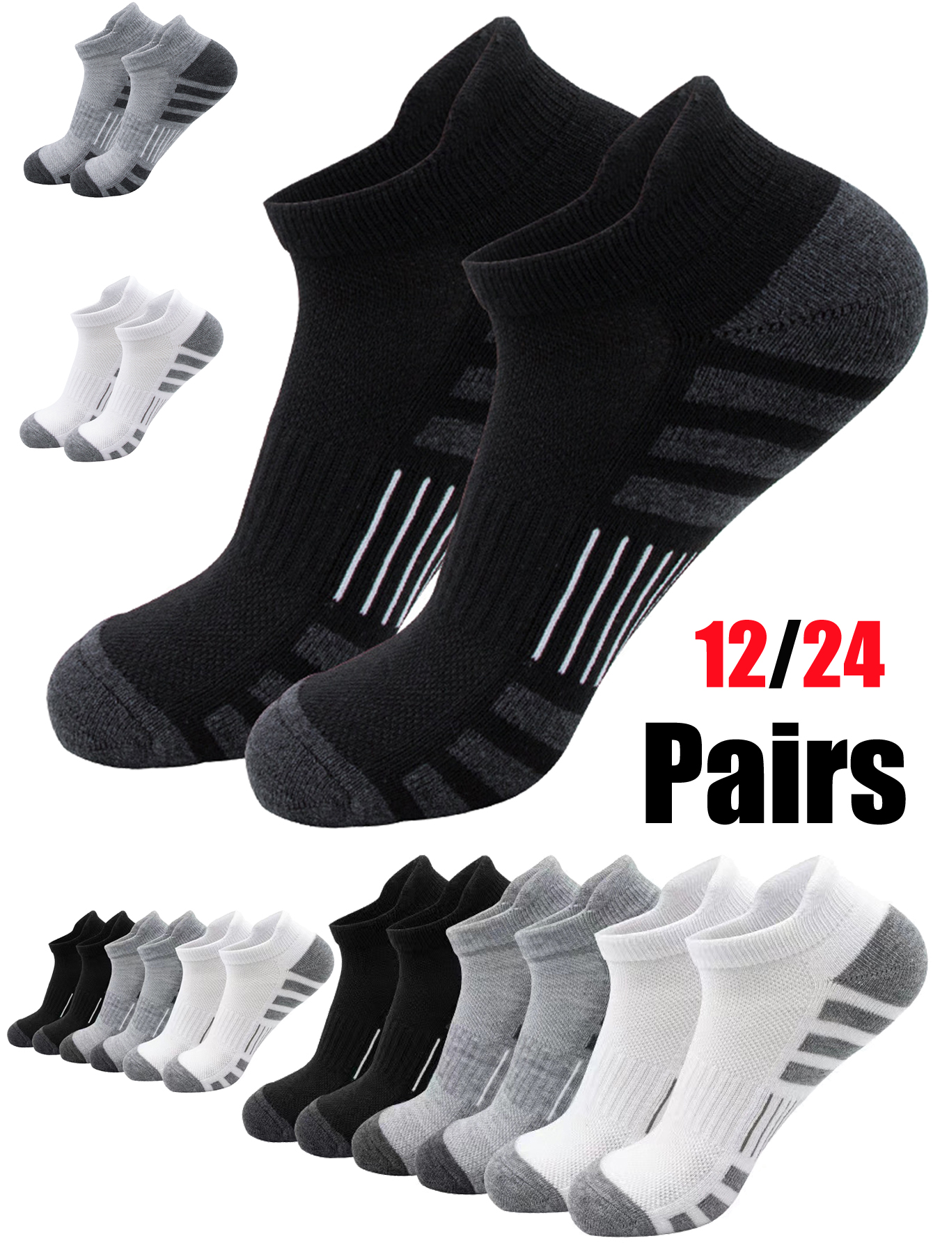 Unisex Low Cut Sports Tab Ankl - Athletic Sock Cushion avaliação e preço