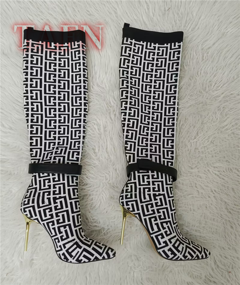 Women Stretch Sock Boots Fashi - Knee High Sock Women avaliação e preço