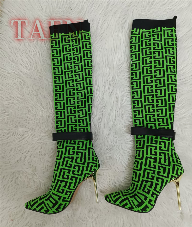 Women Stretch Sock Boots Fashi - Knee High Sock Women avaliação e preço