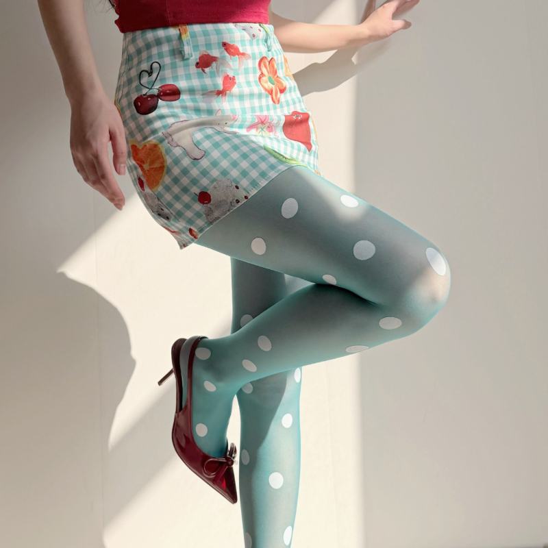Retro Polka Dot Sheer Tights f - Tights Pantyhose Sheer avaliação e preço