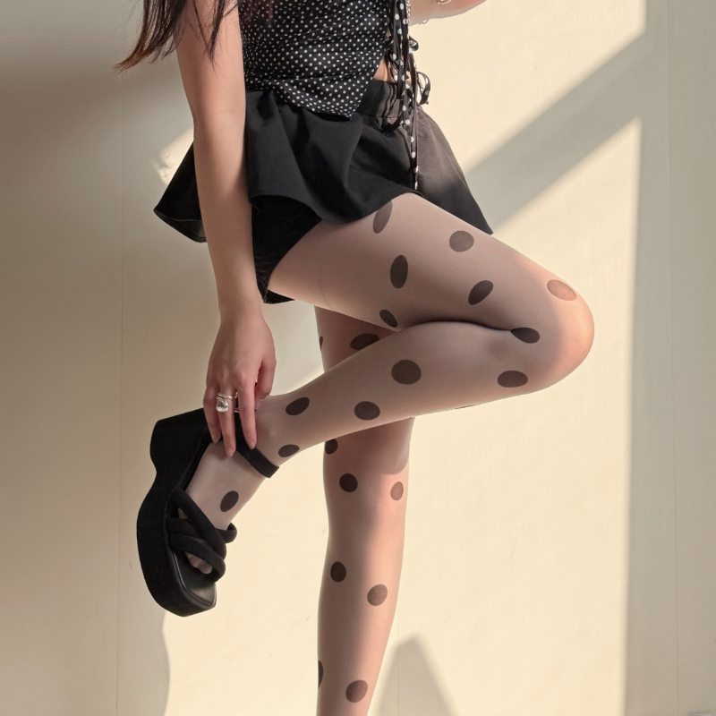 Retro Polka Dot Sheer Tights f - Tights Pantyhose Sheer avaliação e preço