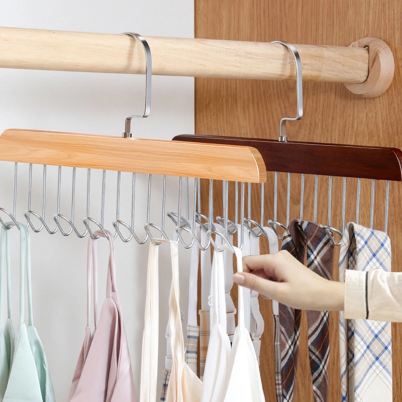 Solid Wood Eight-hook Hanger M - Sock Organizer Tray avaliação e preço