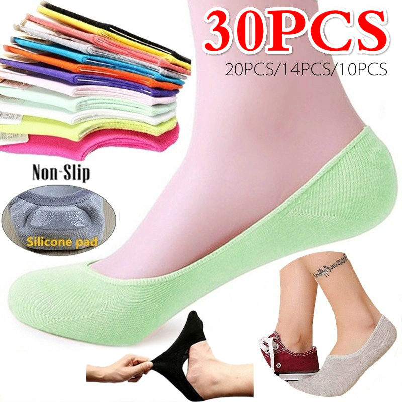 5 Pairs 10PCS Women Socks Nons - Invisibility Sock Loafer avaliação e preço