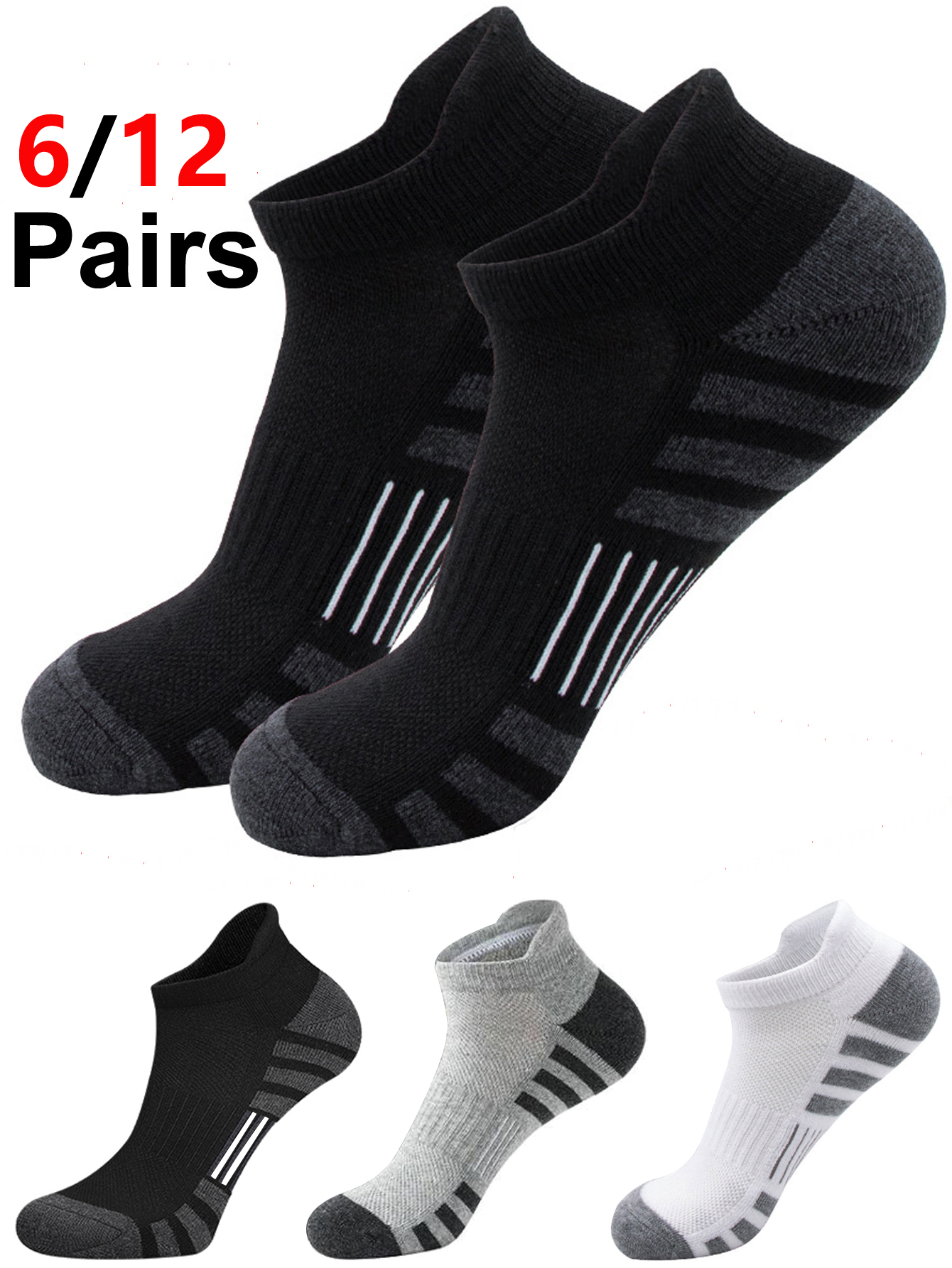 6/24 Pairs Cushioned Breathabl - Athletic Sock Cushion avaliação e preço