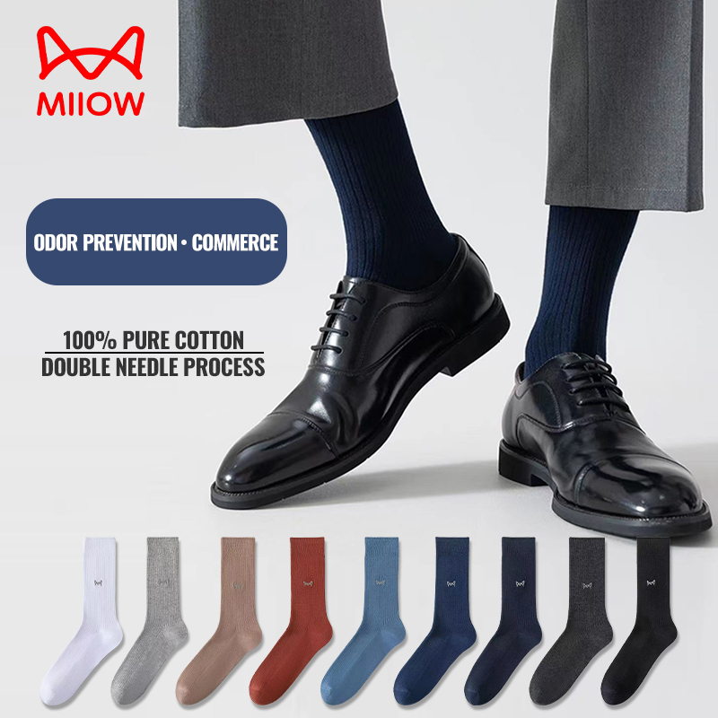 MiiOW 100% Pure Cotton Socks M - Dress Sock Men avaliação e preço