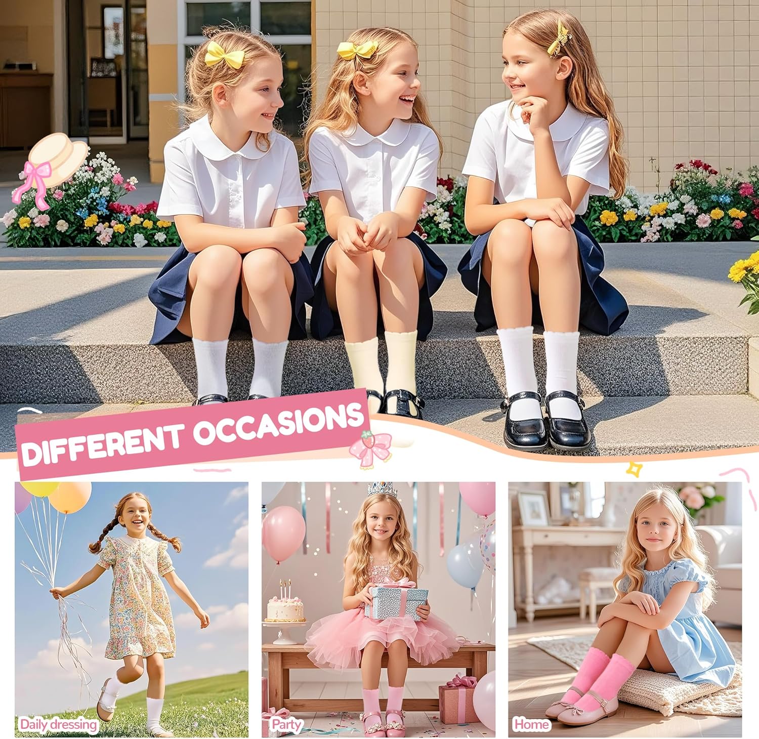 Girls Ruffle Crew Socks Little - Silk Sock Bamboo avaliação e preço