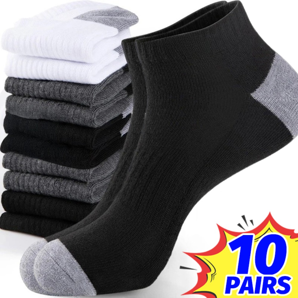 1-10Pairs Breathable Mens Summ - Ankle Sock Low Cut avaliação e preço