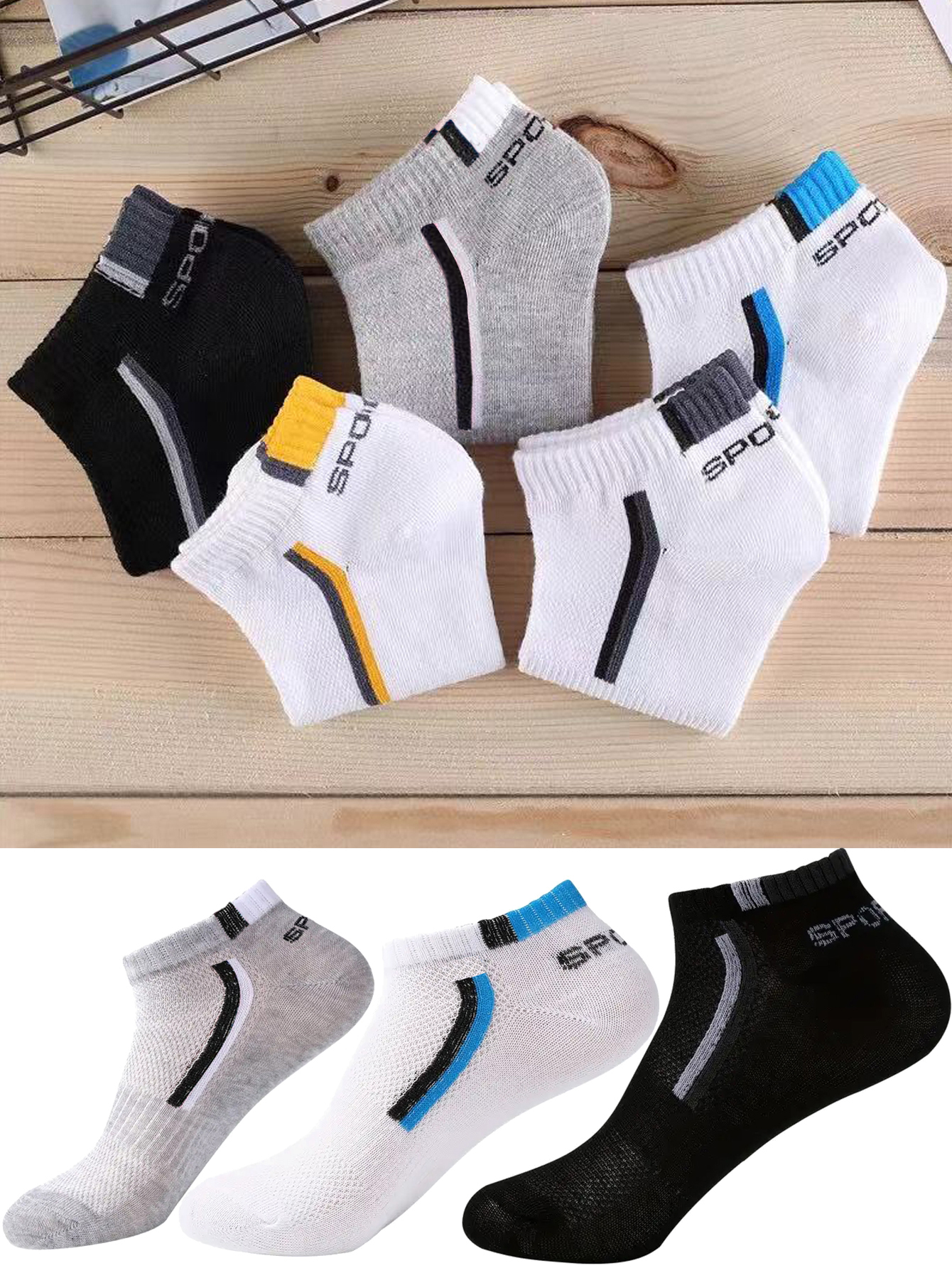 5/10/40Pair Men's Anti-Slip An - Ankle Sock Low Cut avaliação e preço