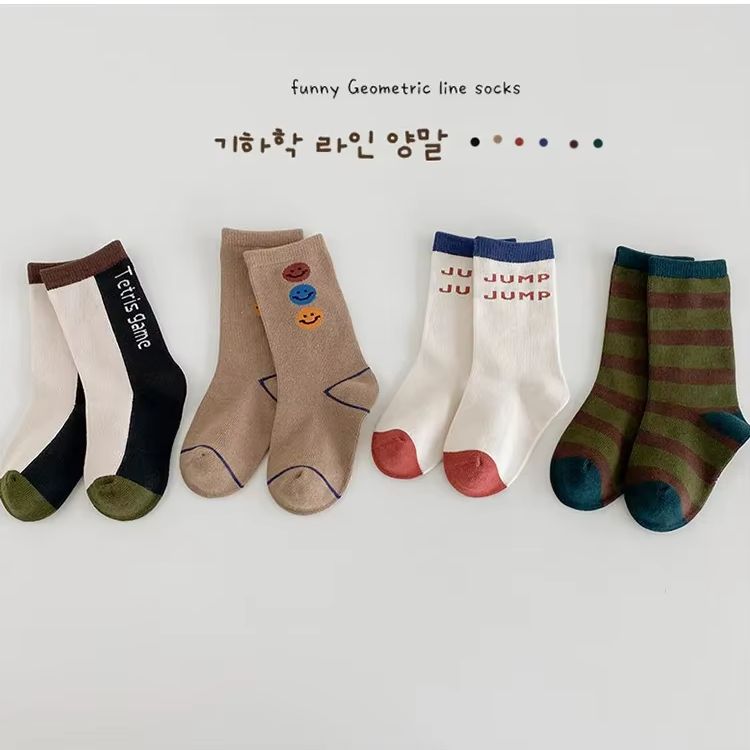 3-12T  Boys Socks Spring Fashi - Cotton Crew Sock Pack avaliação e preço