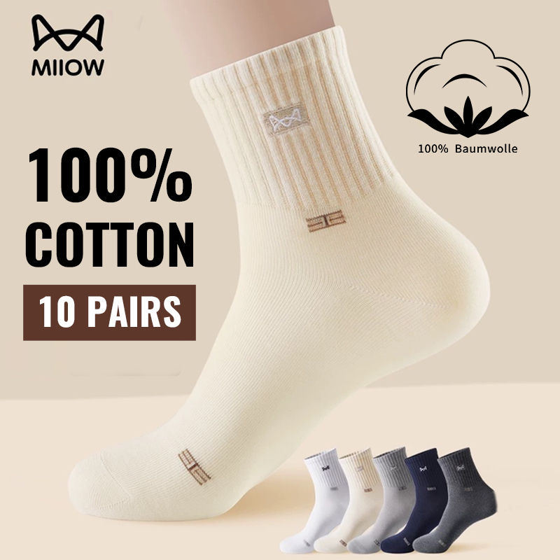 MiiOW 100% Pure Cotton Socks M - Dress Sock Men avaliação e preço