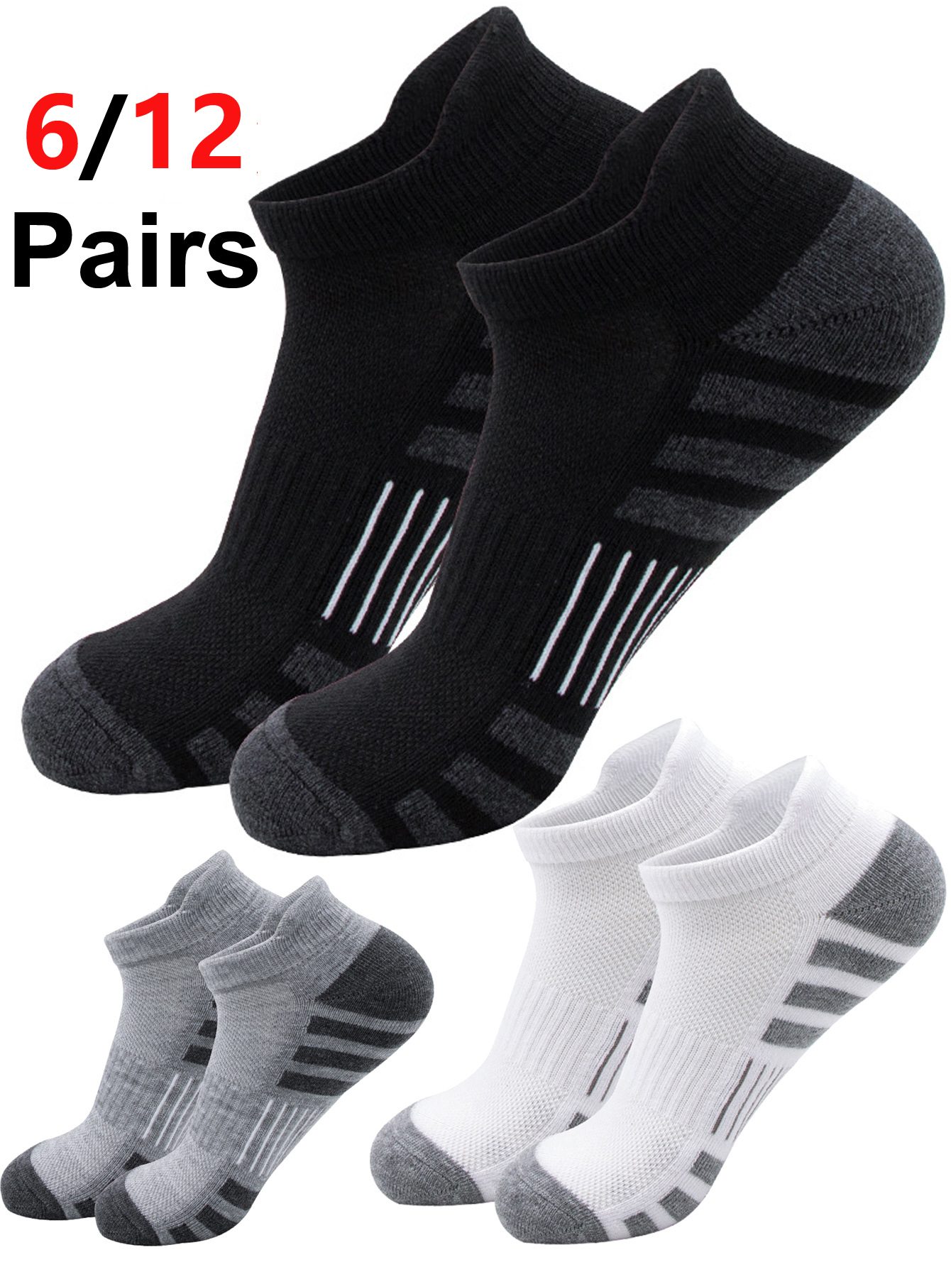 6/12Pairs Ankle Athletic Runni - Athletic Sock Cushion avaliação e preço