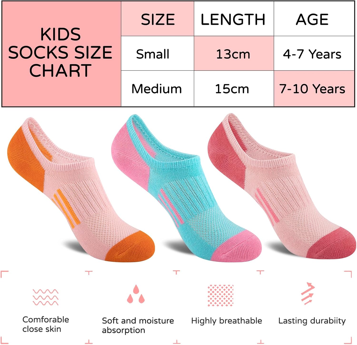 12 Pairs Girls No Show Socks C - Silk Sock Bamboo avaliação e preço