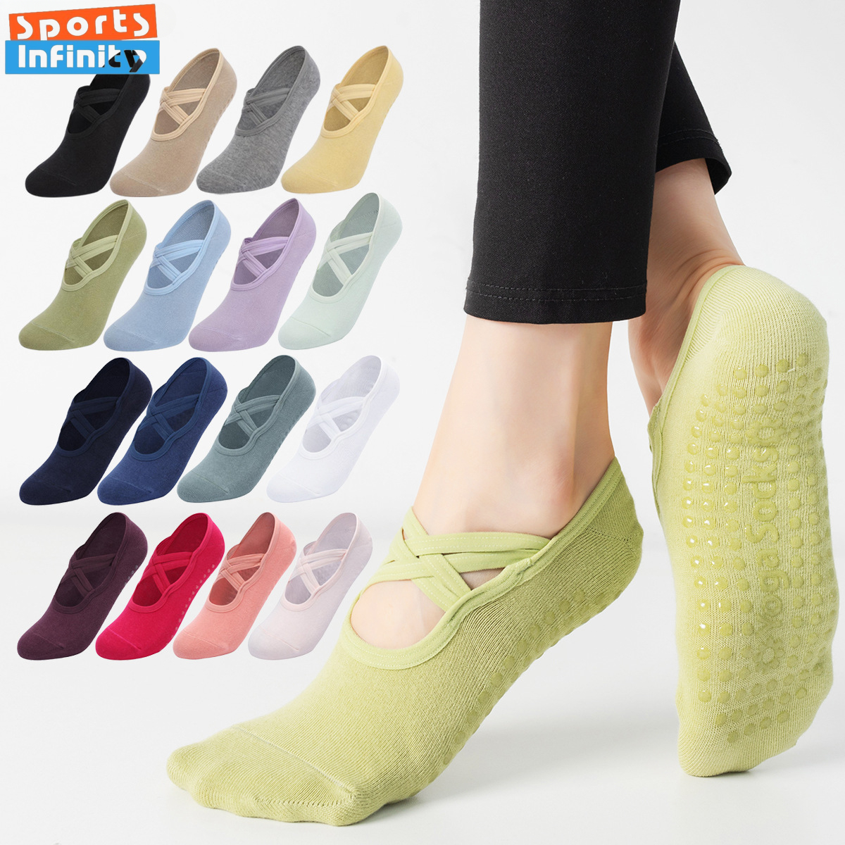 Fashion Cross Straps Backless  - Grip Sock Yoga avaliação e preço