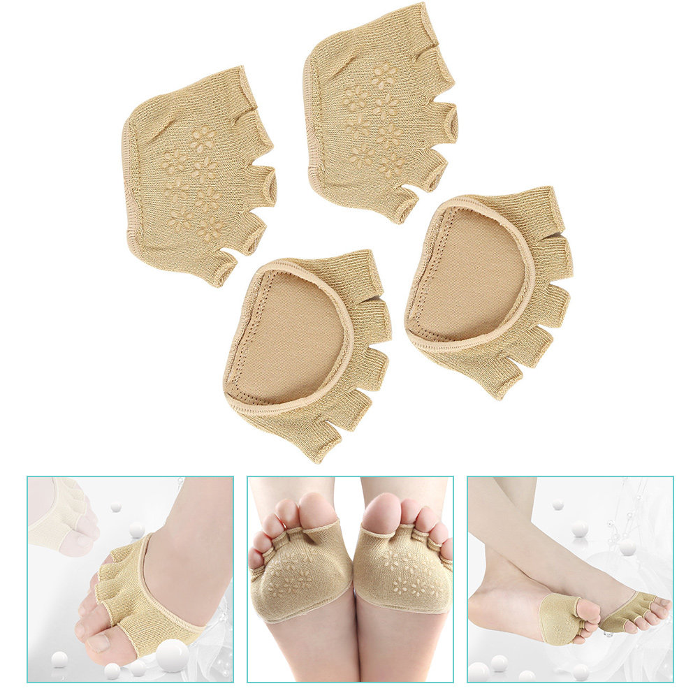 2Pairs Cotton Toeless Yoga Soc - Grip Sock Yoga avaliação e preço