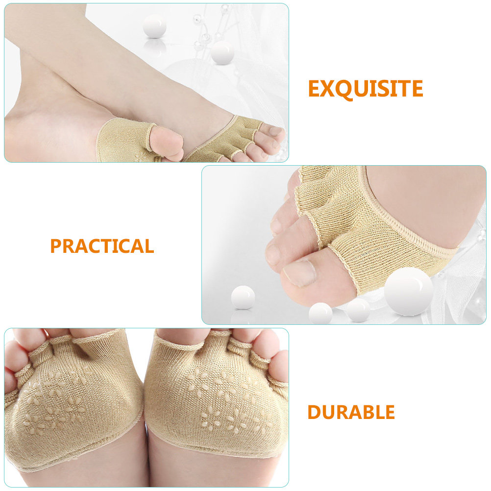 2Pairs Cotton Toeless Yoga Soc - Grip Sock Yoga avaliação e preço