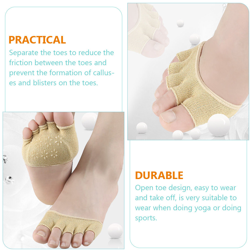 2Pairs Cotton Toeless Yoga Soc - Grip Sock Yoga avaliação e preço
