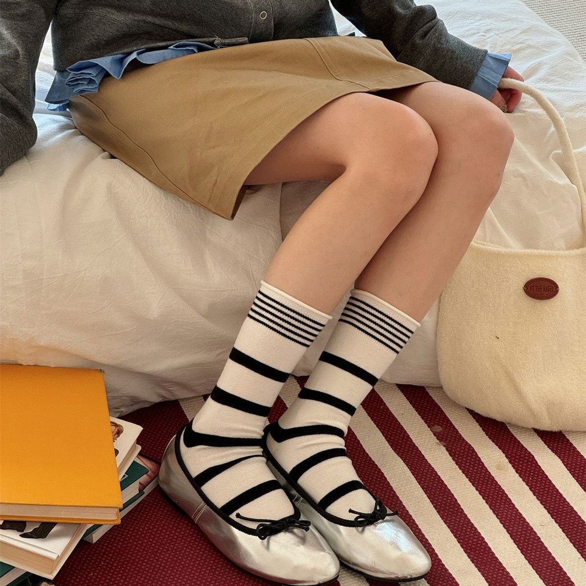 SP&CITY Korean Winter Striped  - Silk Sock Bamboo avaliação e preço