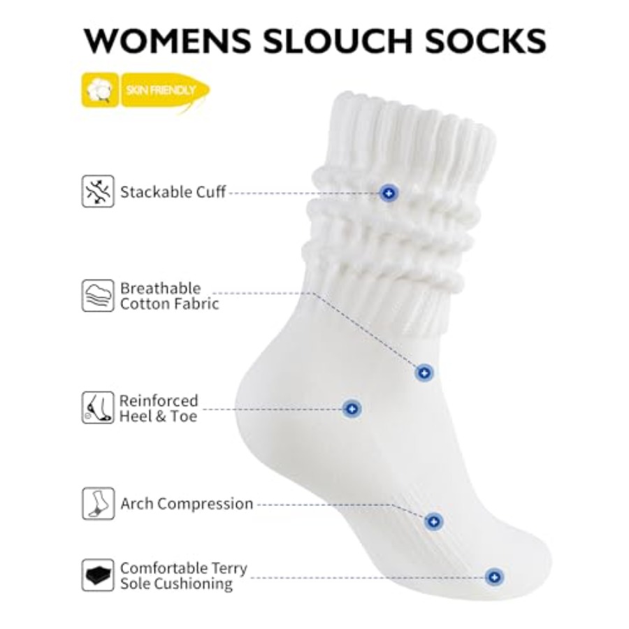 CLOSEMATE Womens Scrunch Crew  - Boot Sock Slouchy avaliação e preço