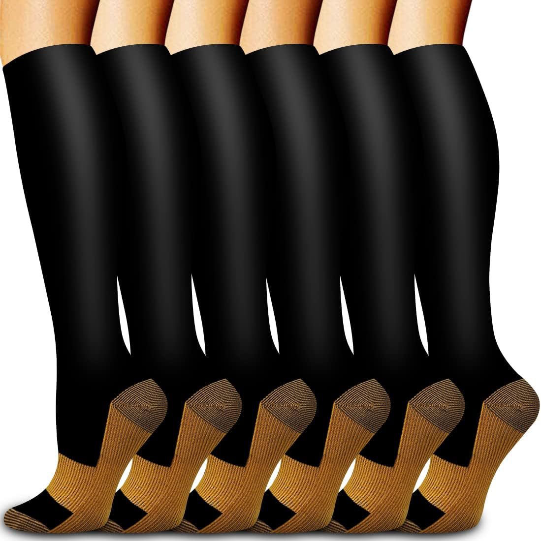 6 Pairs Solid Color Copper Com - Compression Sock Medical avaliação e preço