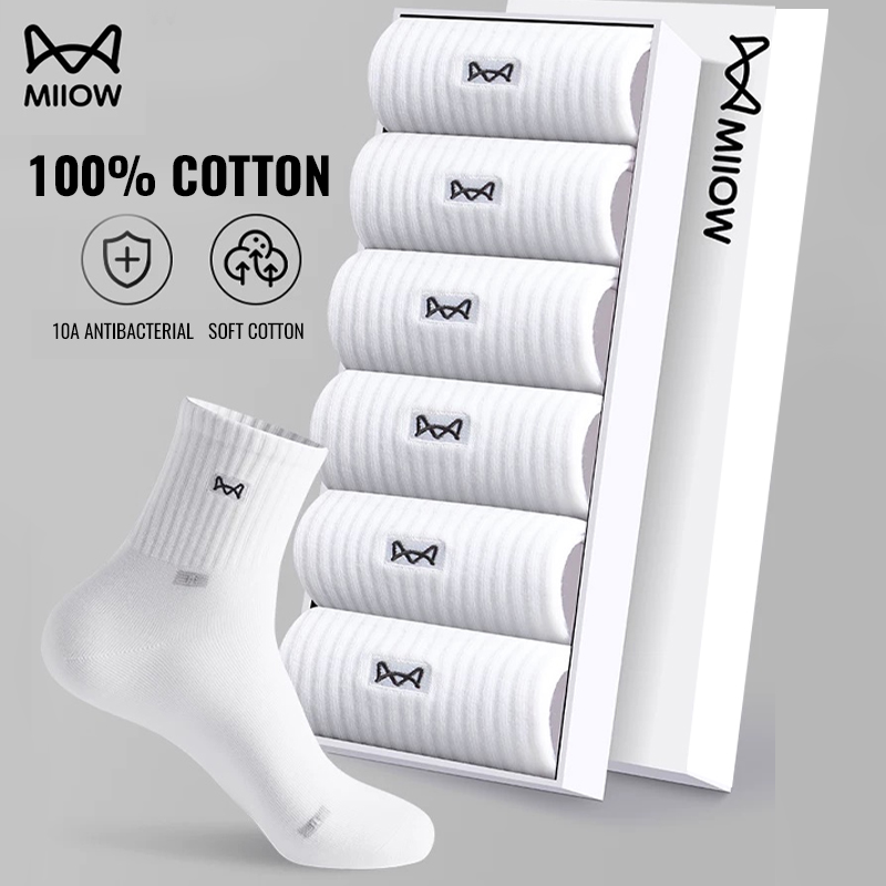 MiiOW 100% Pure Cotton Socks M - Dress Sock Men avaliação e preço