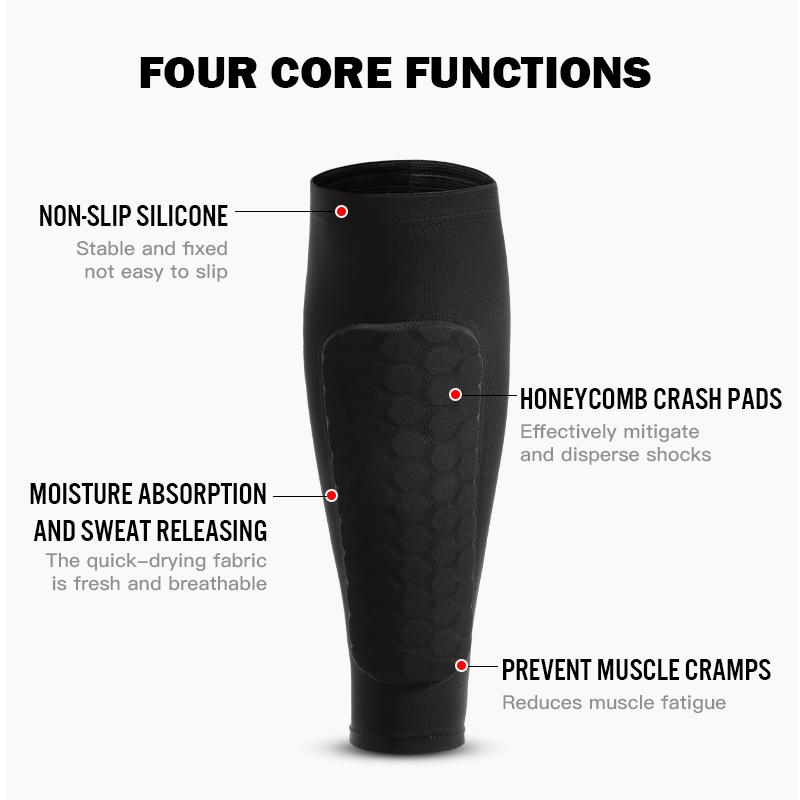 1Pcs Football Shin Guard Socks - Compression Sleeve Calf avaliação e preço