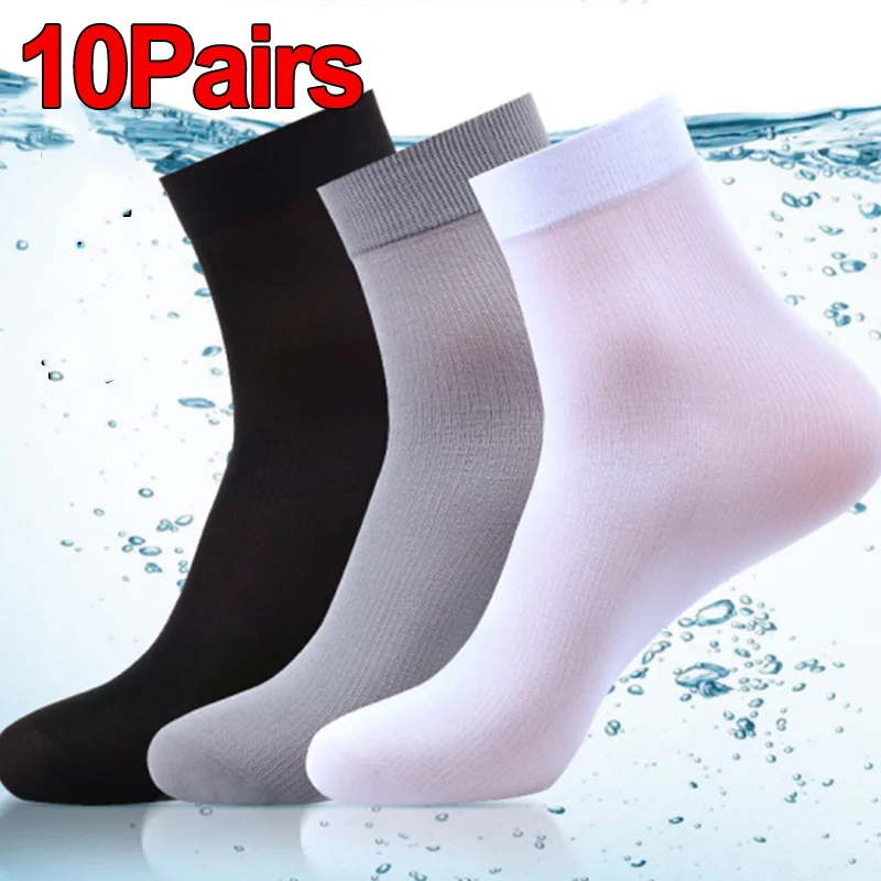 10Pairs Men Socks Summer Ultra - Silk Sock Bamboo avaliação e preço