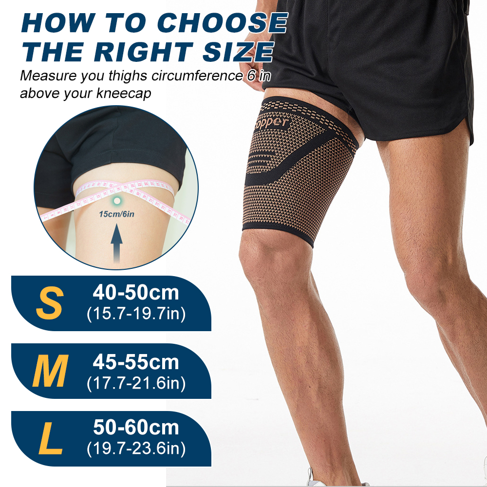 1pc Copper Thigh Compression S - Compression Sleeve Calf avaliação e preço