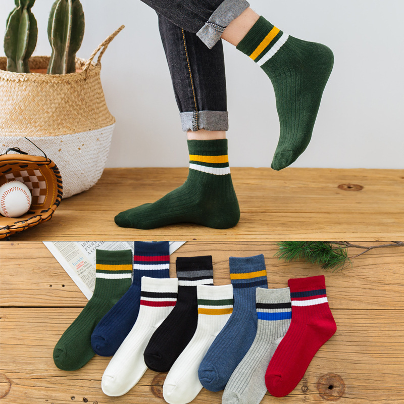 3 Pairs/Pack Cotton Mens Socks - Cotton Crew Sock Pack avaliação e preço
